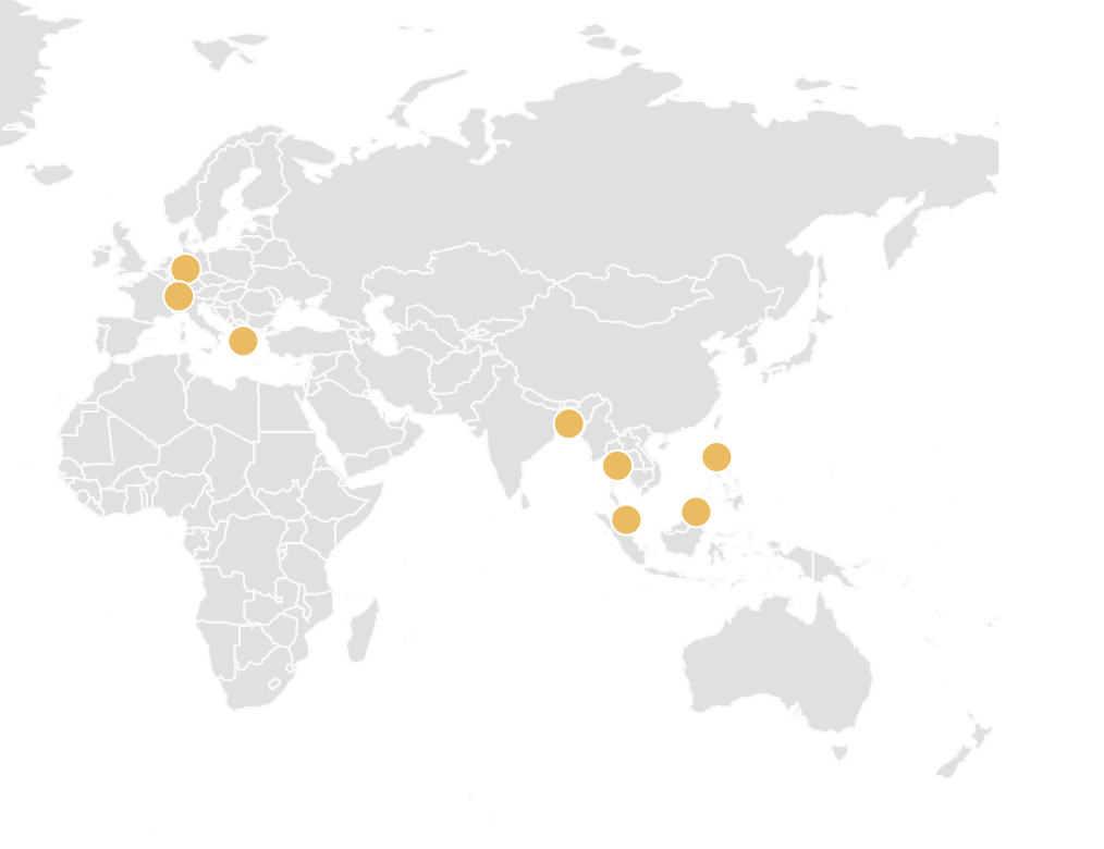 ヨーロピアン・ウェルネス・インターナショナル・グループの世界各地のヘルスセンター
